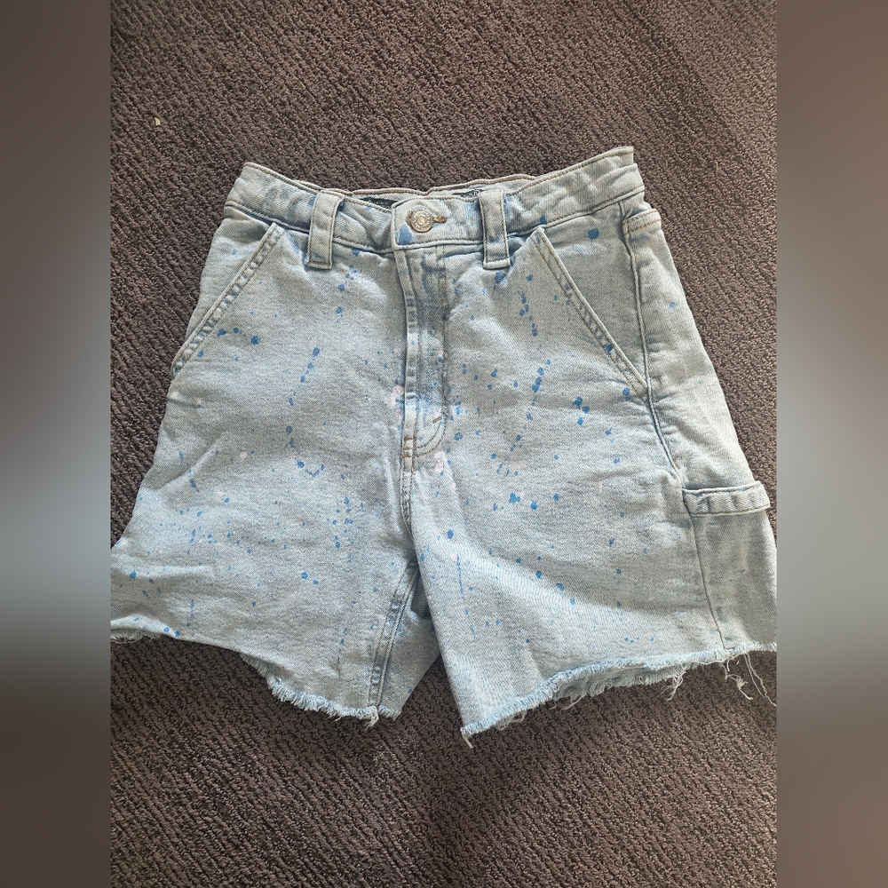 Wild Fable Light Blue Paint-Splatter Jean Shorts